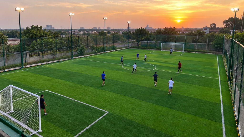 Artificial football turf in India showing the minimum investment for turf